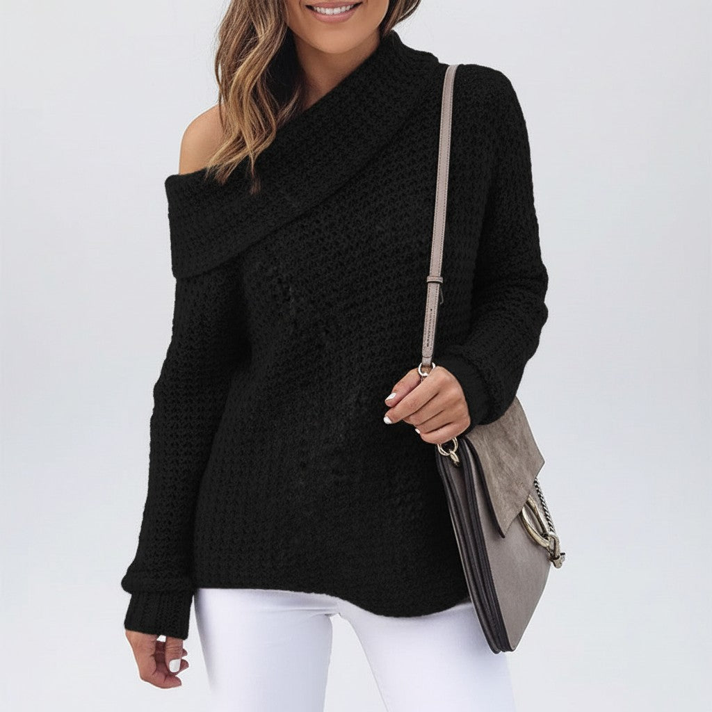 Merino wool off-shoulder jumper