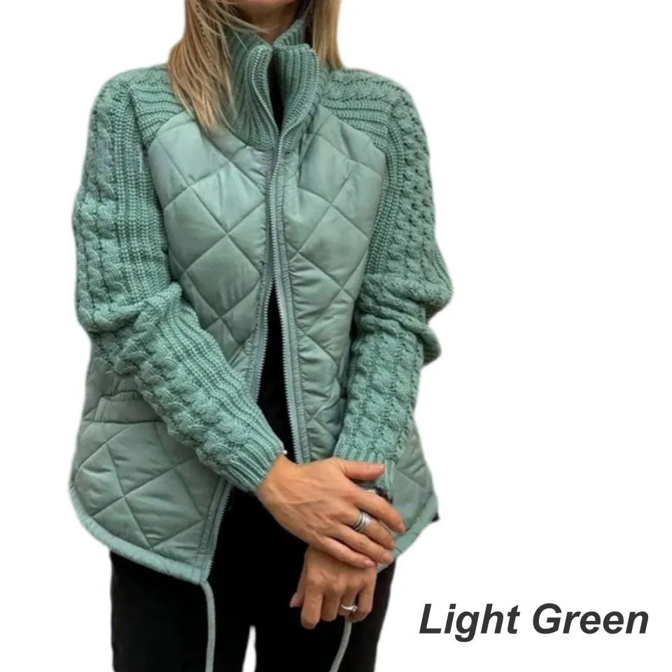 Light Green quilted padded zip jacket