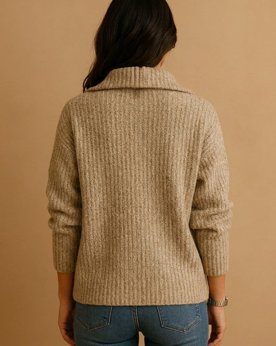 Ribbed half zip jumper