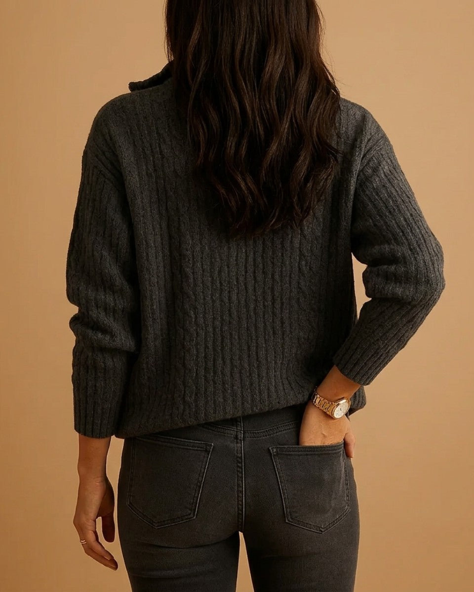 Ribbed half zip jumper