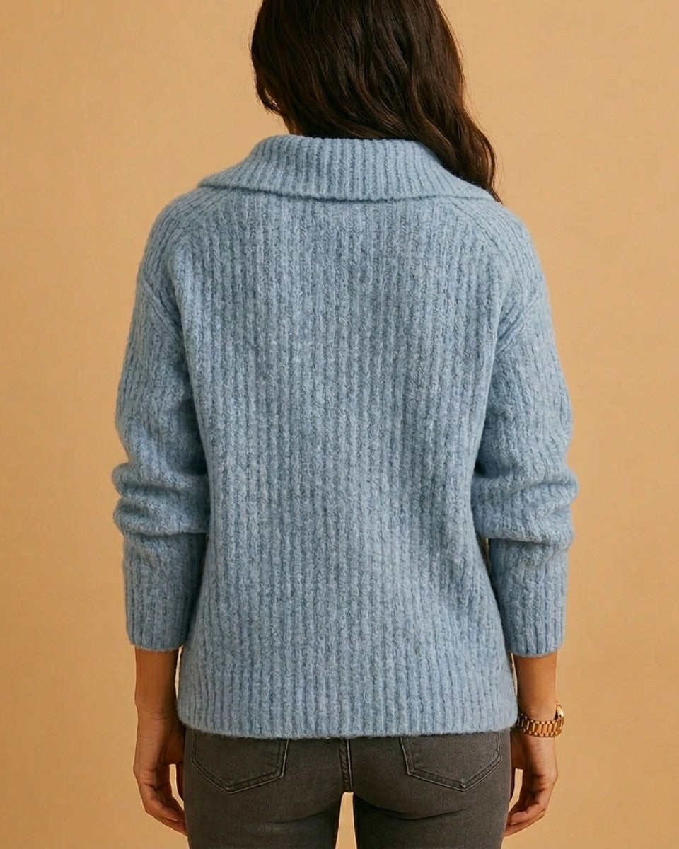Ribbed half zip jumper