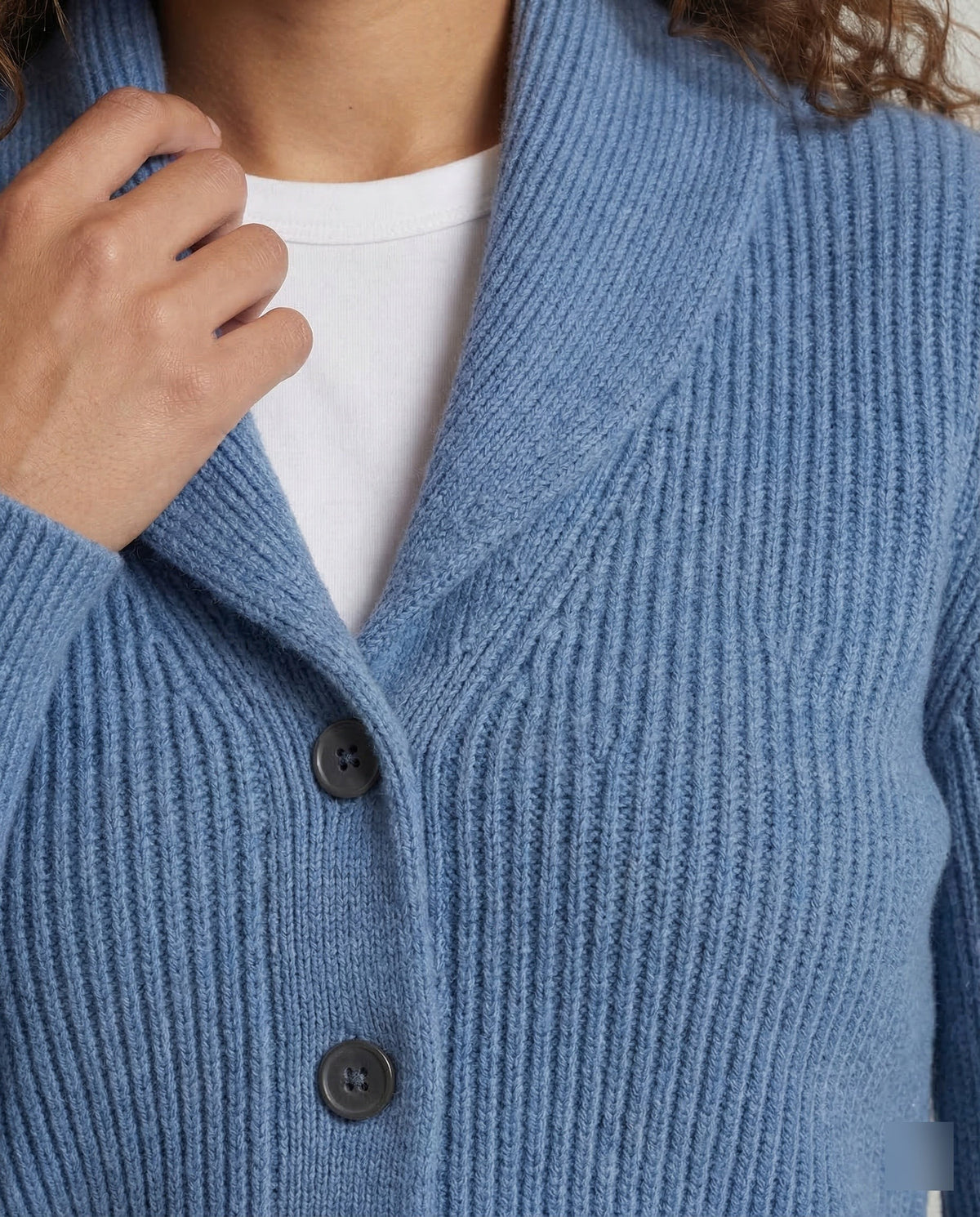 Ribbed shawl collar cardigan