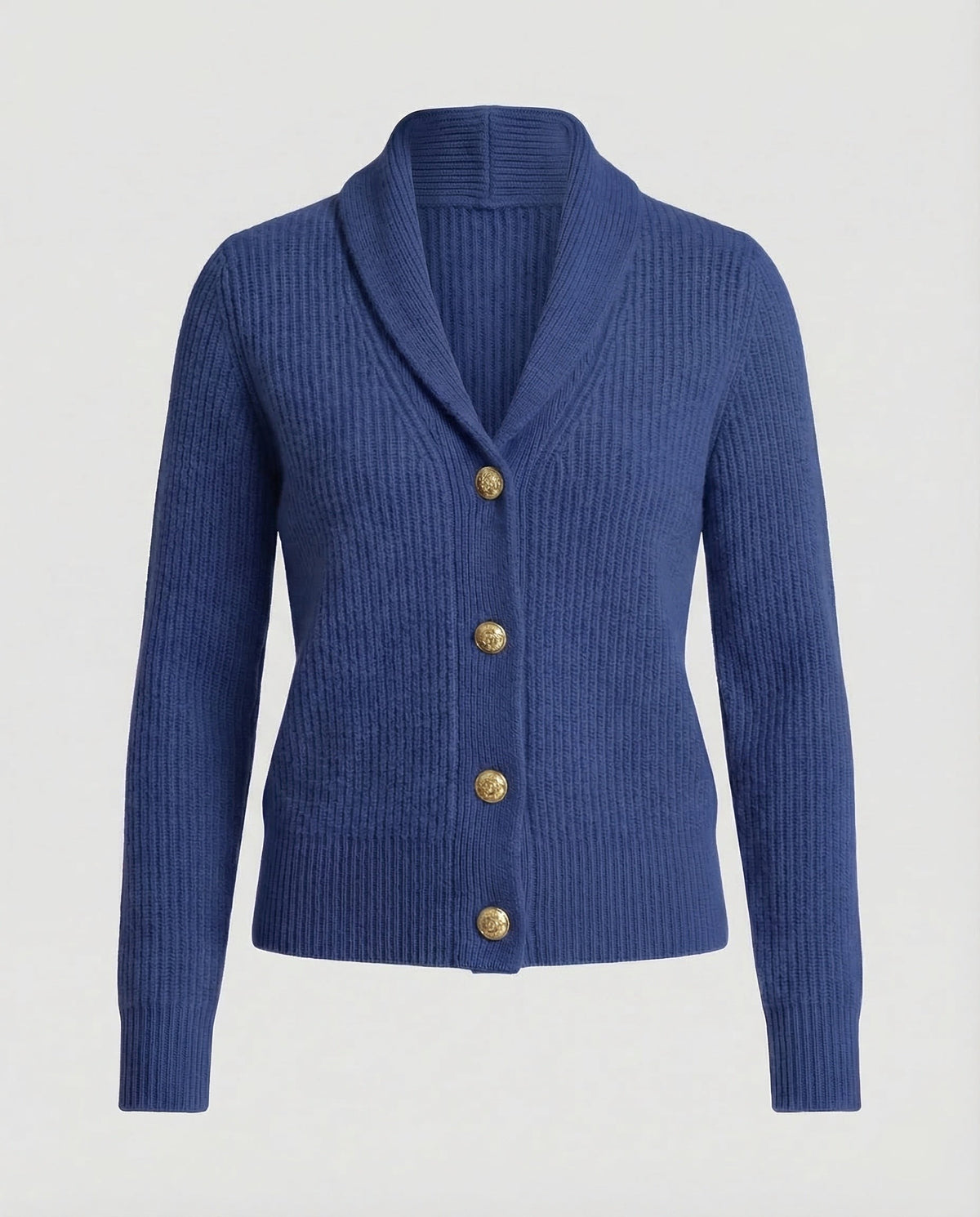 Dark Blue ribbed shawl collar cardigan
