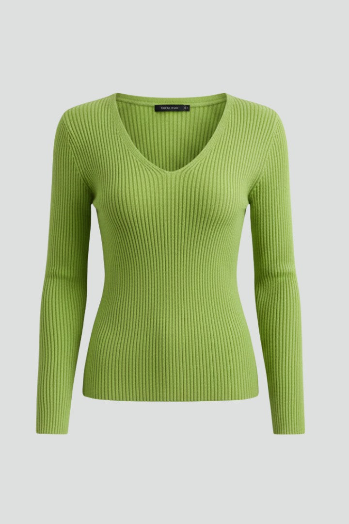 Ribbed v-neck jumper
