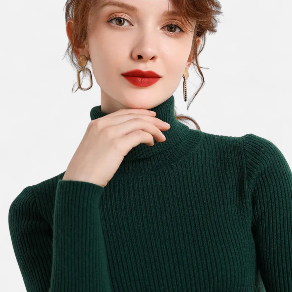 Slim ribbed roll neck jumper