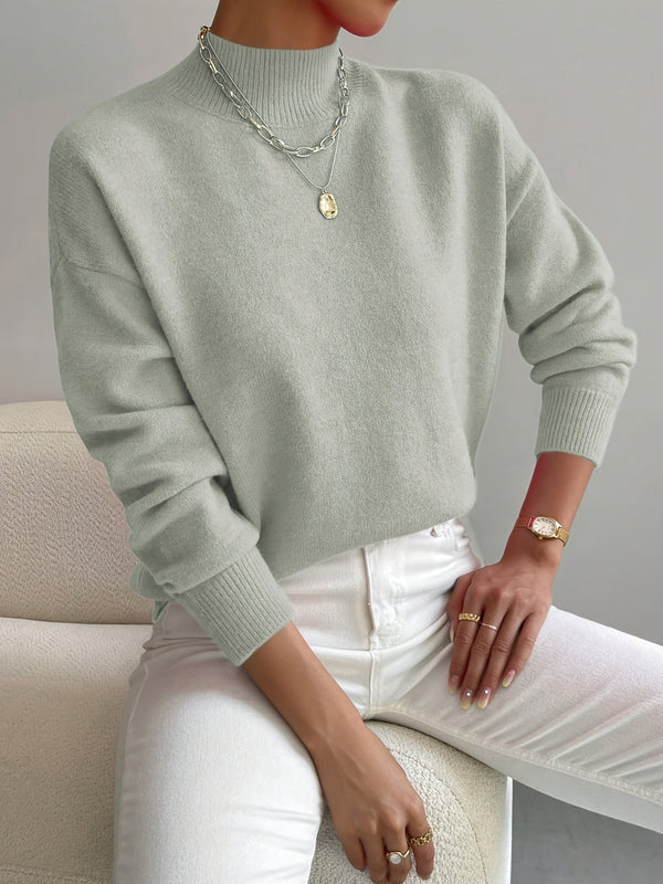 Light Green soft mock neck jumper