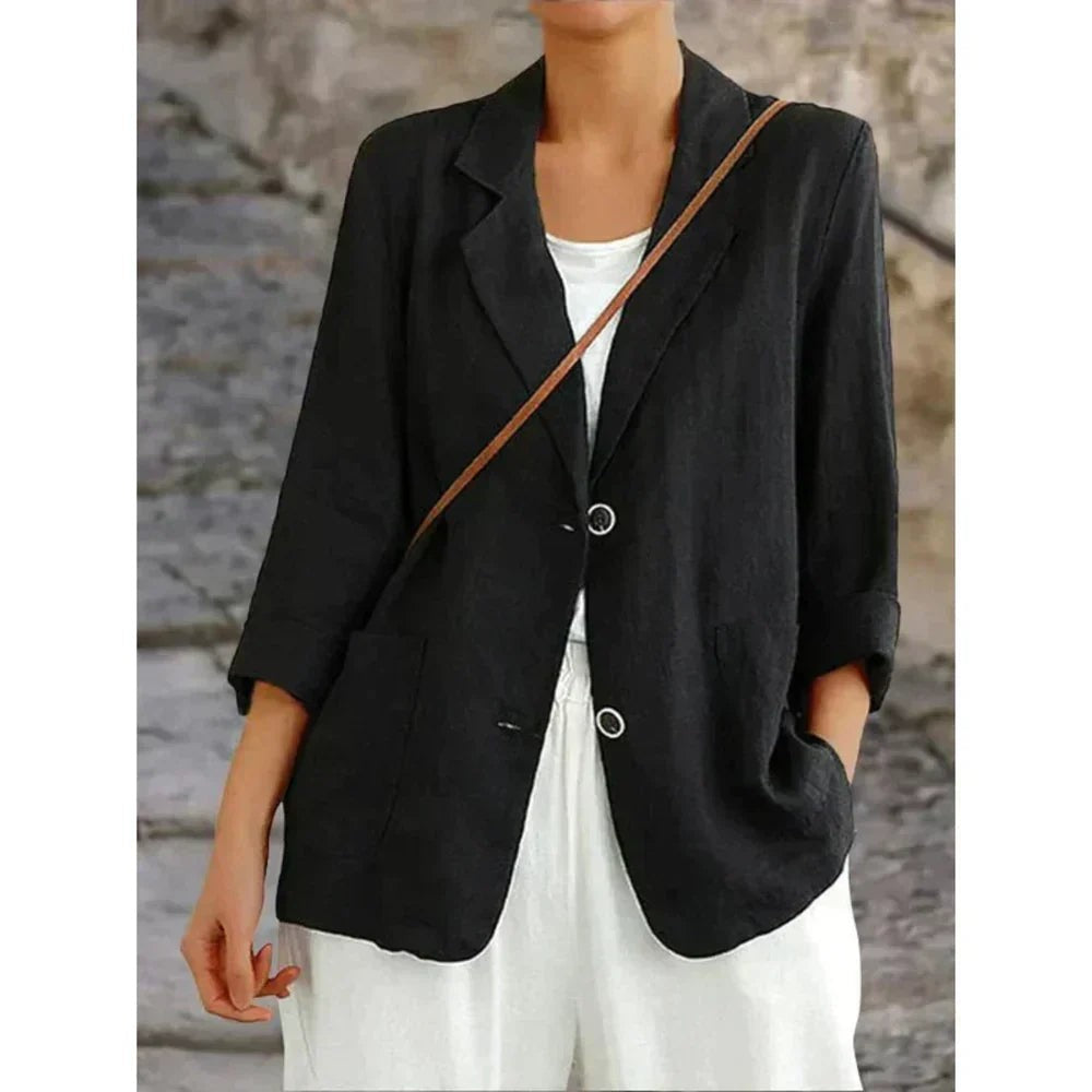 Black tailored notch-lapel blazer