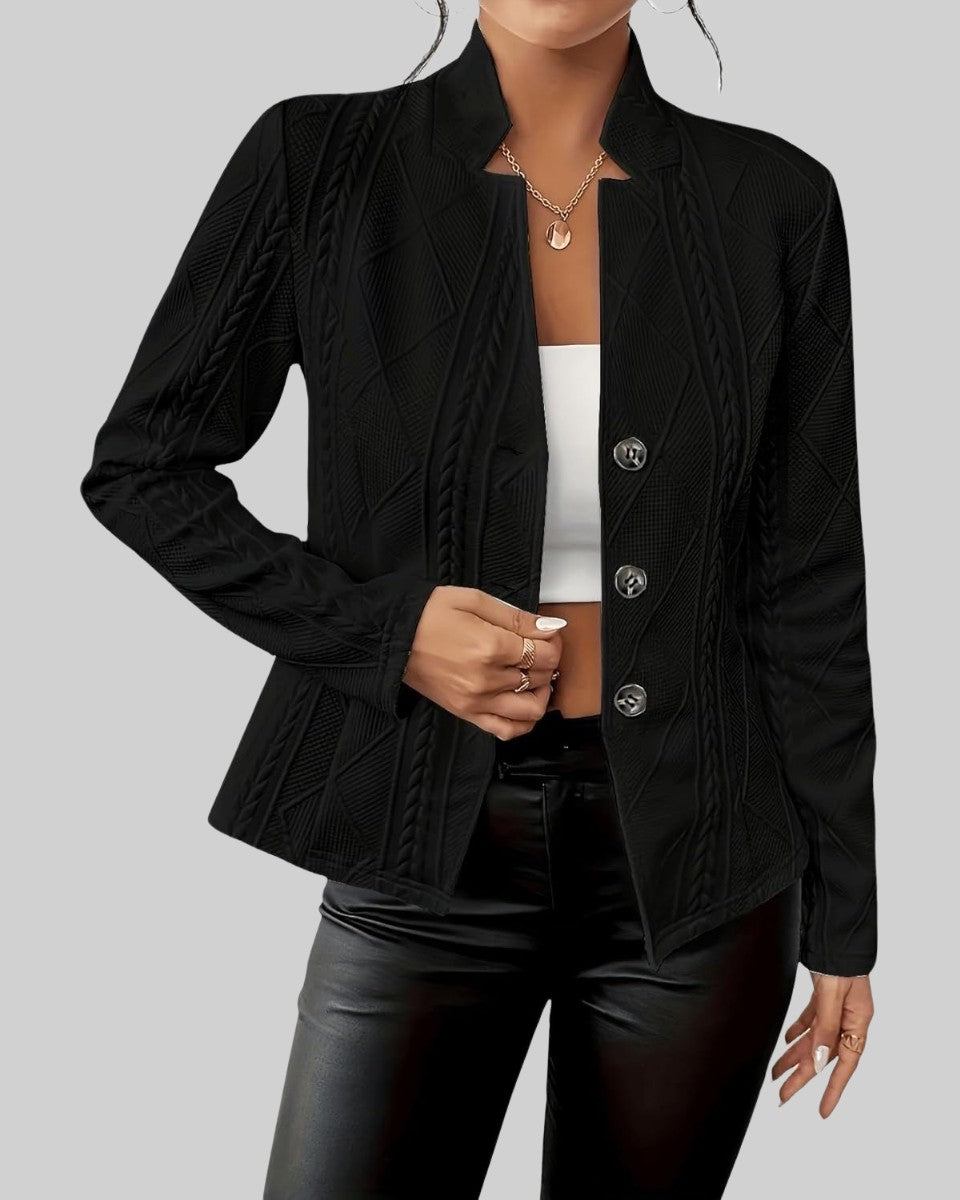 Textured knit blazer