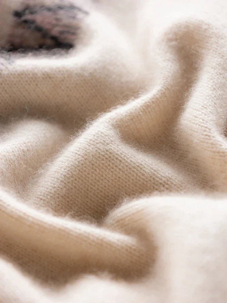 Wool fair isle mock neck jumper