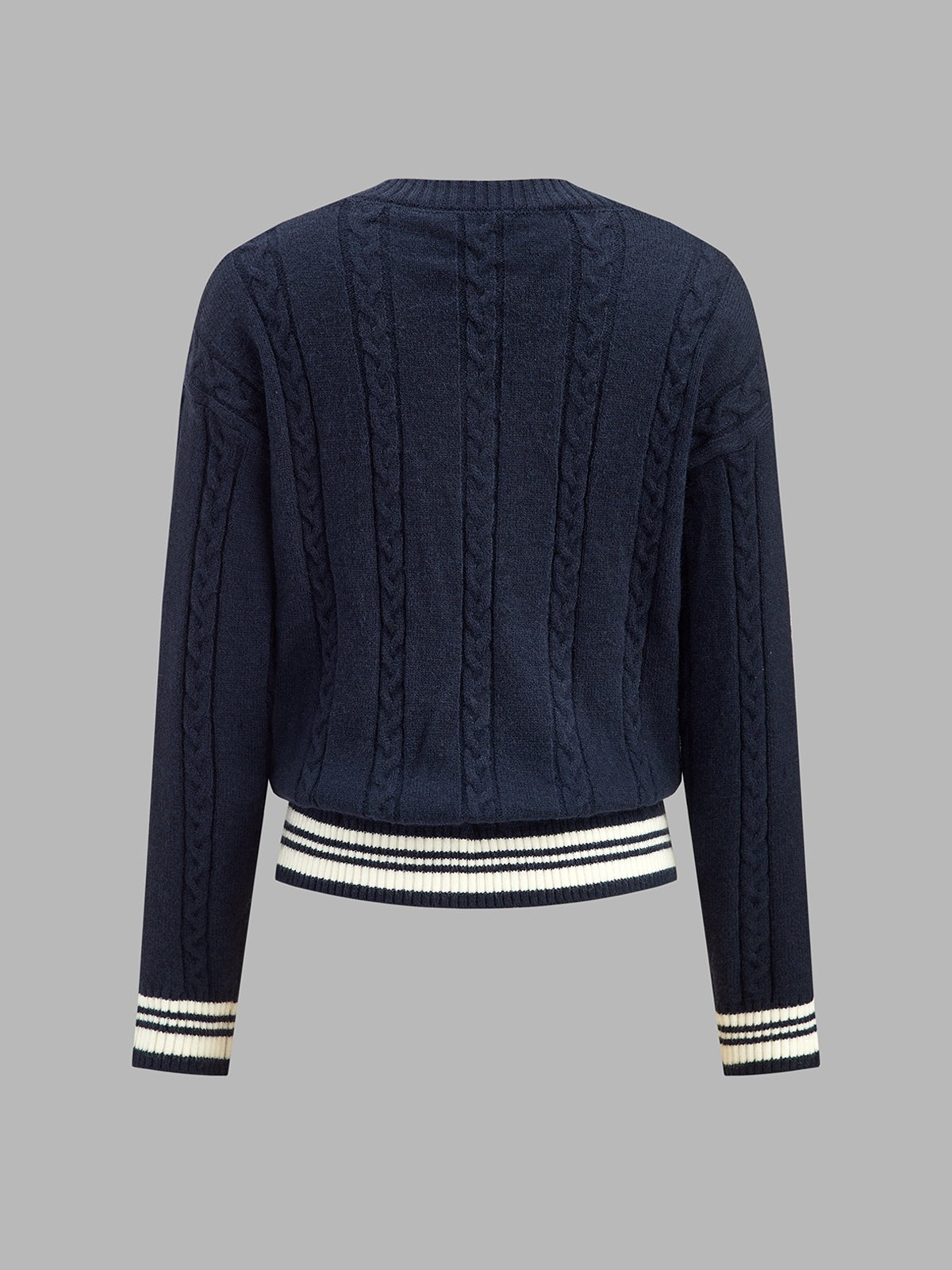 Wool mix cable knit cricket jumper