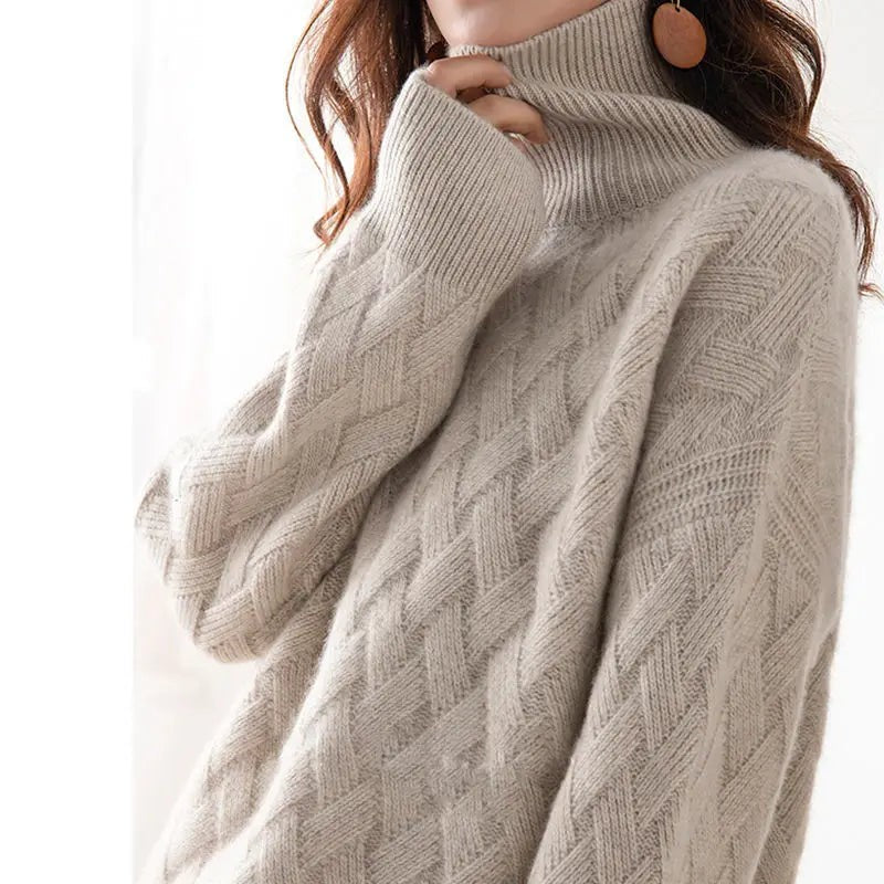 Wool mix roll neck jumper